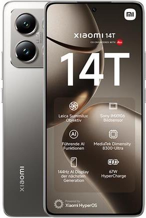 Xiaomi 14T - 5G Smartphone - Dual-SIM - RAM 12 GB / Interner Speicher 512 GB - OLED-Display - 6.67" - 2712 x 1220 Pixel (144 Hz) - Triple-Kamera 50 MP, 50 MP, 12 MP - front camera 32 MP - Titan Black