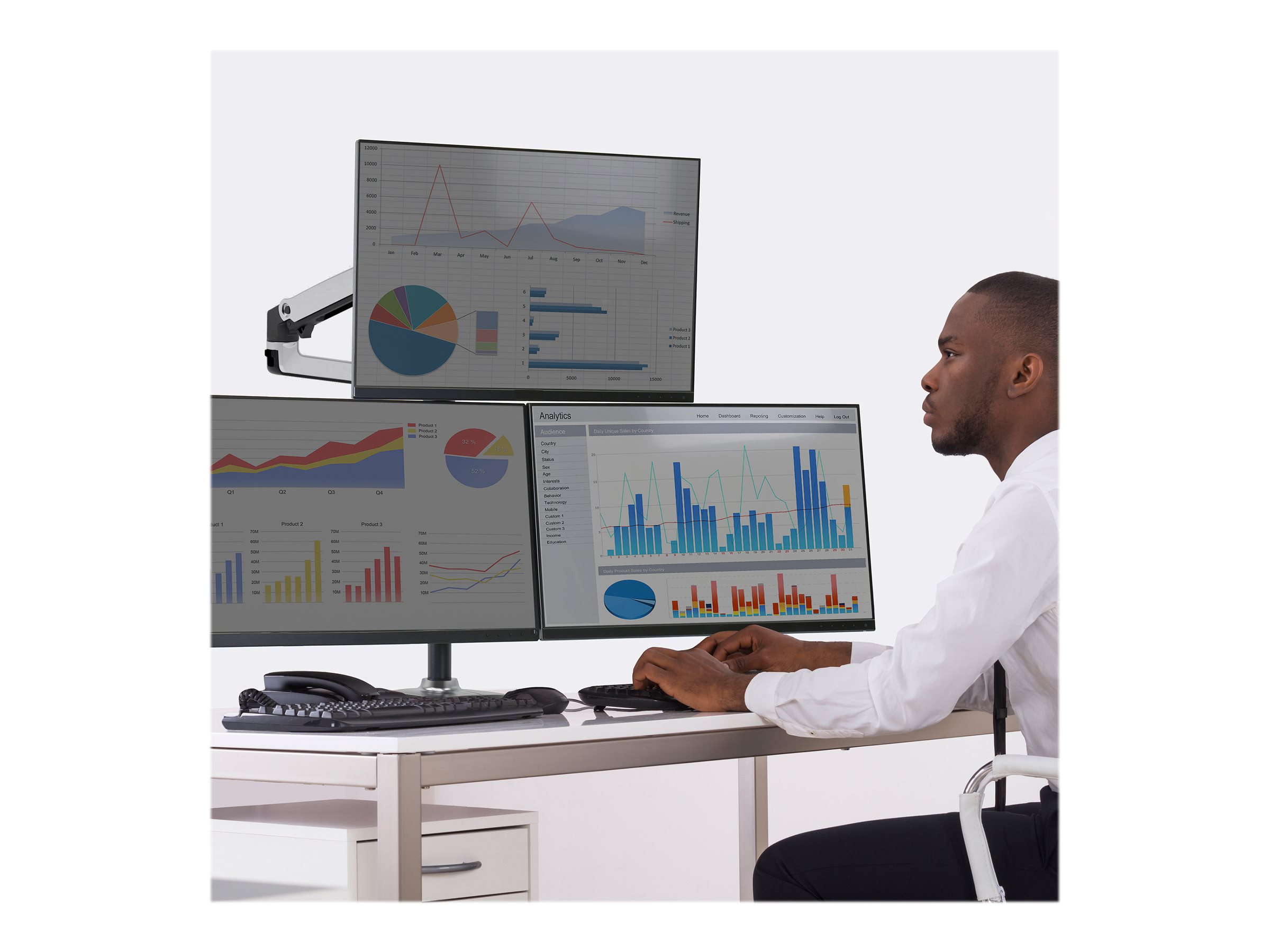 Ergotron LX Montagekomponente - Konstante Krafttechnologie - für LCD-Display - poliertes Aluminium mit schwarzen Akzenten