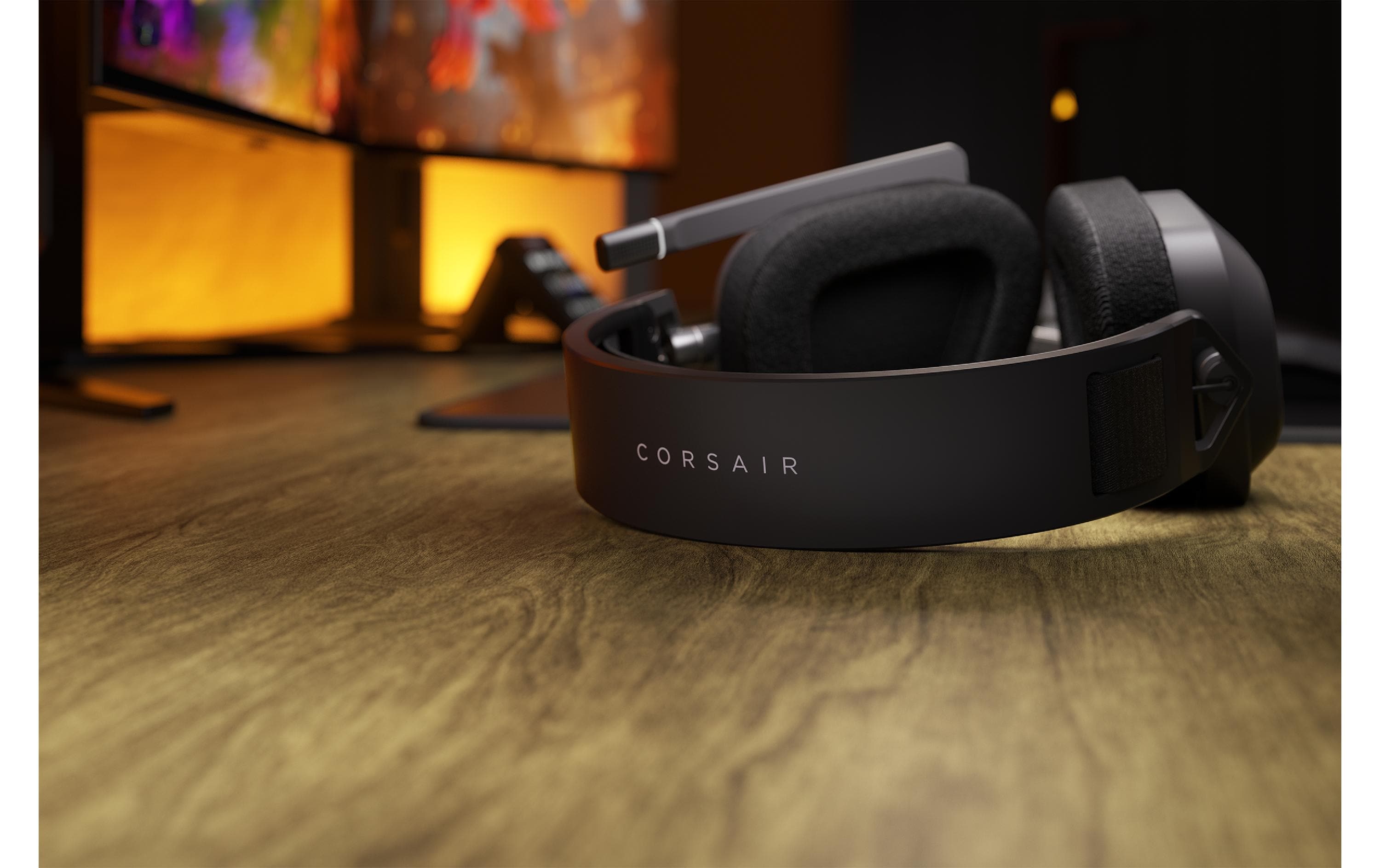 CORSAIR Gaming HS80 MAX WIRELESS - Headset - ohrumschließend - 2,4 GHz - kabellos - USB - Stahlgrau