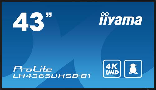 iiyama ProLite LH4365UHSB-B1 - 109 cm (43") Diagonalklasse (108 cm (42.5") sichtbar) LCD-Display mit LED-Hintergrundbeleuchtung - Digital Signage - Android - 4K UHD (2160p) 3840 x 2160 - Schwarz