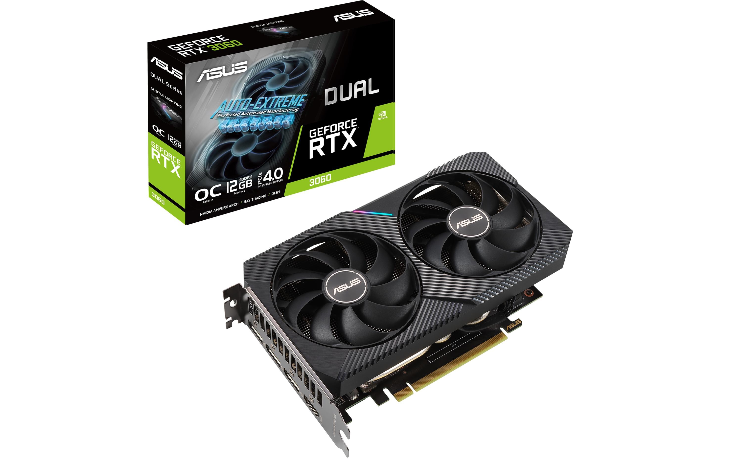ASUS Dual GeForce RTX 3060 V2 OC LHR Grafikkarte - 3x DisplayPort, 1x HDMI
