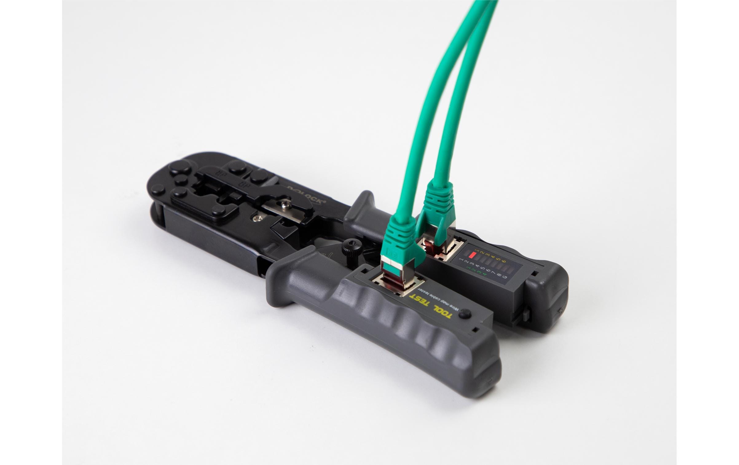 Delock Crimpwerkzeug - mit integriertem Kabeltester