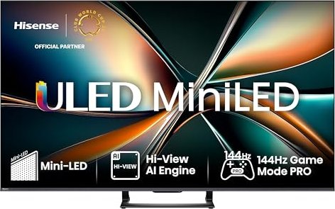 Hisense 55U7Q sw LED-TV Mini LED UHD Multituner BT Smart Dolby Vision HDR10+ - 139,7 cm - 55" - 450 cd/m² - 4.000:1 - UHD (3840x2160)