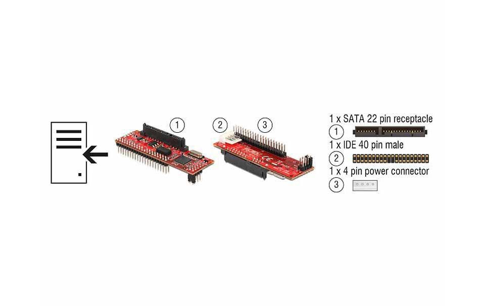 Delock Converter SATA > IDE - Speicher-Controller - SATA 3Gb/s - Ultra ATA/133