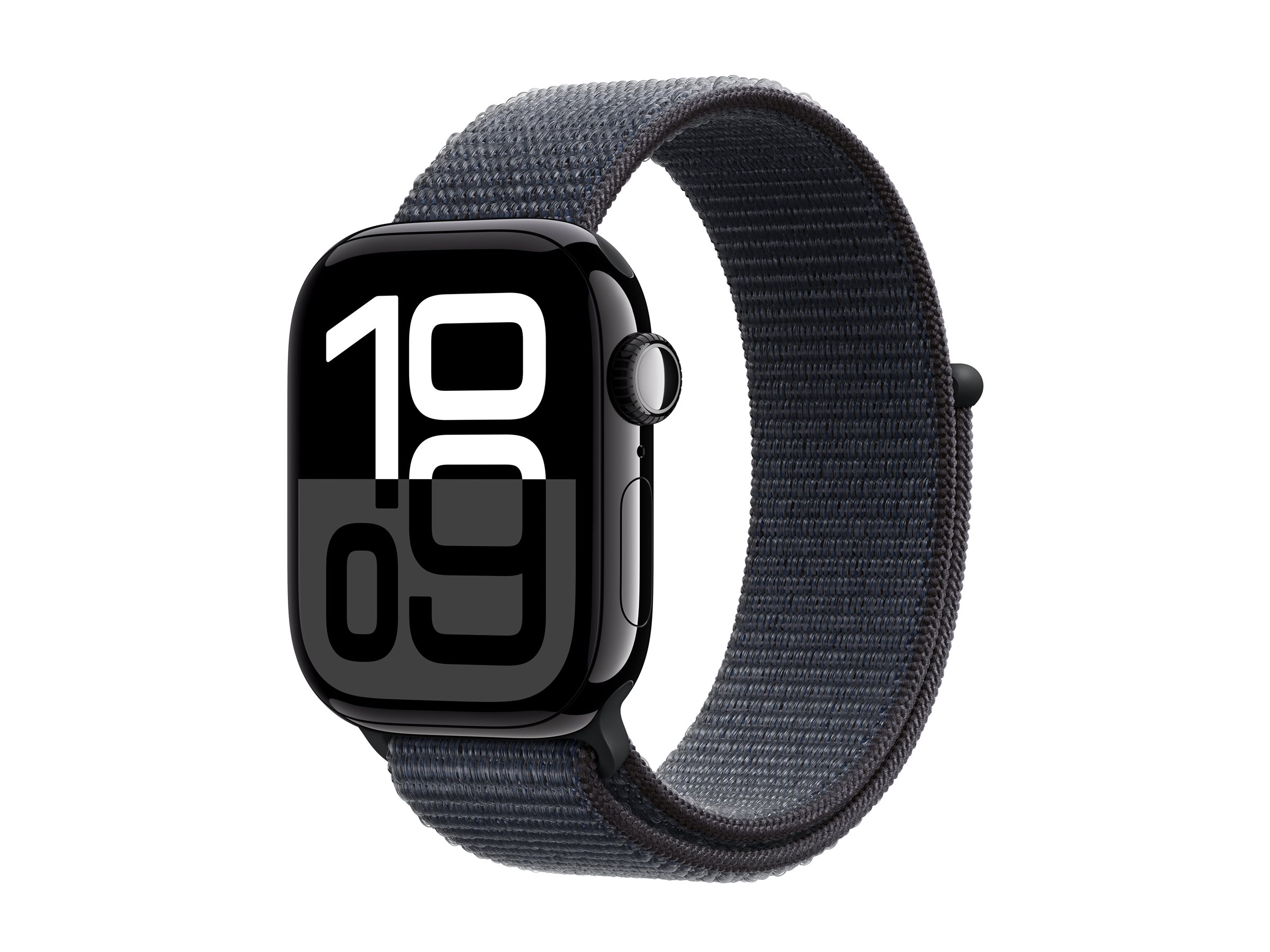Apple Watch Series 10 GPS + Cellular 42mm Jet Black Aluminium Case mit Ink Sport Band (MWX83QF/A)