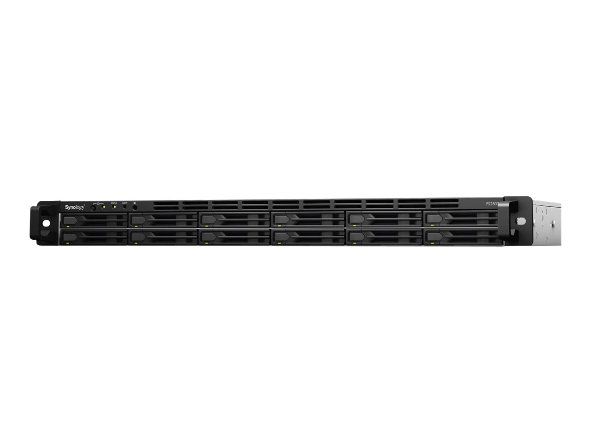 Synology FlashStation FS2500 - NAS-Server - 12 Schächte - Rack - einbaufähig - SATA 6Gb/s - RAID 0, 1, 5, 6, 10, JBOD, RAID F1 - RAM 8 GB - Gigabit Ethernet / 10 Gigabit Ethernet - iSCSI Support - 1U