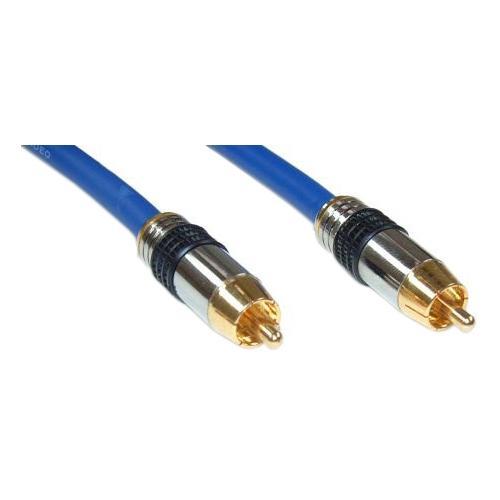 InLine Premium - Video-/Digitalaudiokabel (koaxial) - RCA männlich zu RCA männlich - 5 m - abgeschirmt - Blau