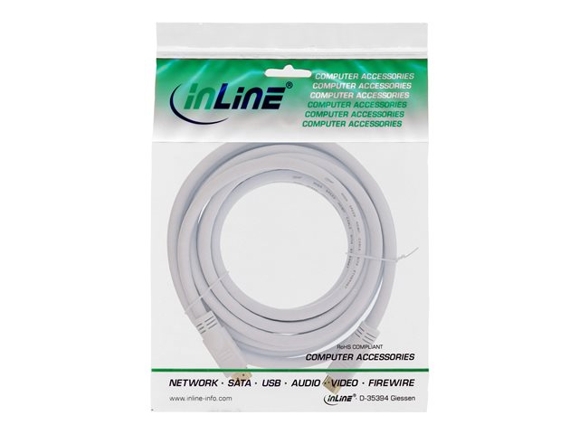 InLine High Speed Premium - HDMI-Kabel mit Ethernet - HDMI männlich zu HDMI männlich - 5 m - dreifach abgeschirmtes Twisted-Pair-Kabel - weiß - 4K Unterstützung