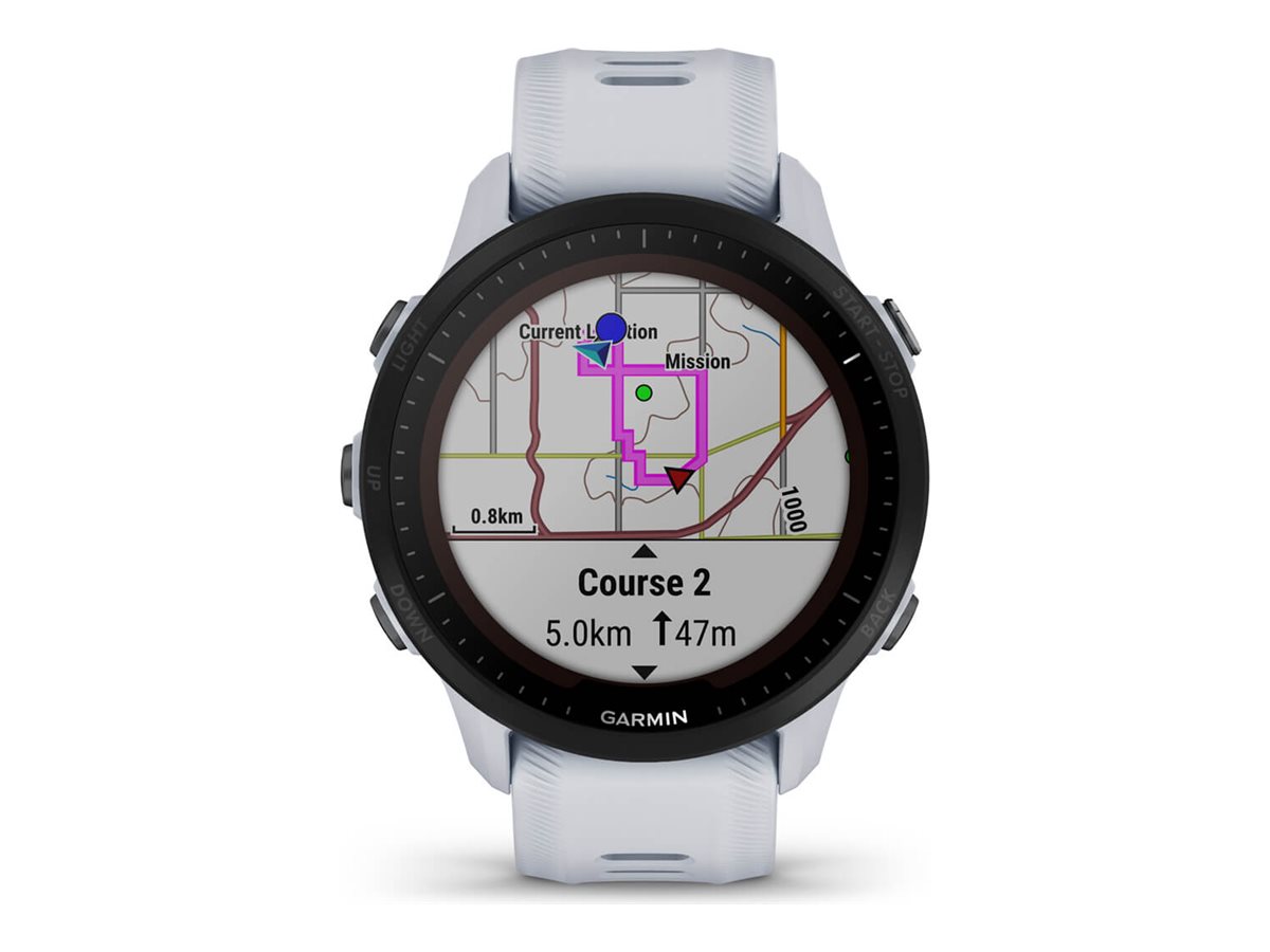 Garmin Forerunner 955 Solar Sportuhr mit Riemen - 32 GB - Steinweiß