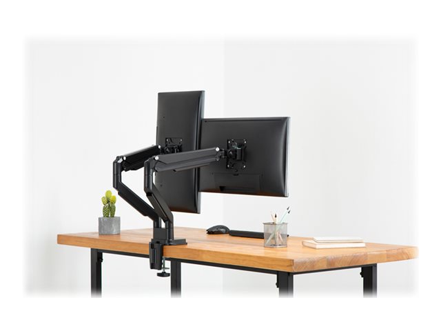 DIGITUS DA-90395 Aufstellung - einstellbarer Doppelarm - für 2 LCD-Displays - mattschwarz
