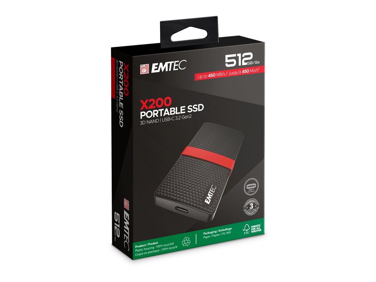 EMTEC SSD Power Plus X200 - SSD - 512 GB - USB 3.2 Gen 1