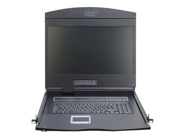 Digitus Professional DS-72211-5GE - KVM-Konsole mit KVM-Switch - 16 Anschlüsse - Deutsch - 48.3 cm (19") - Rack - einbaufähig - 1366 x 768 @ 60 Hz - 1000:1 - Schwarz, RAL 9005 - 1U