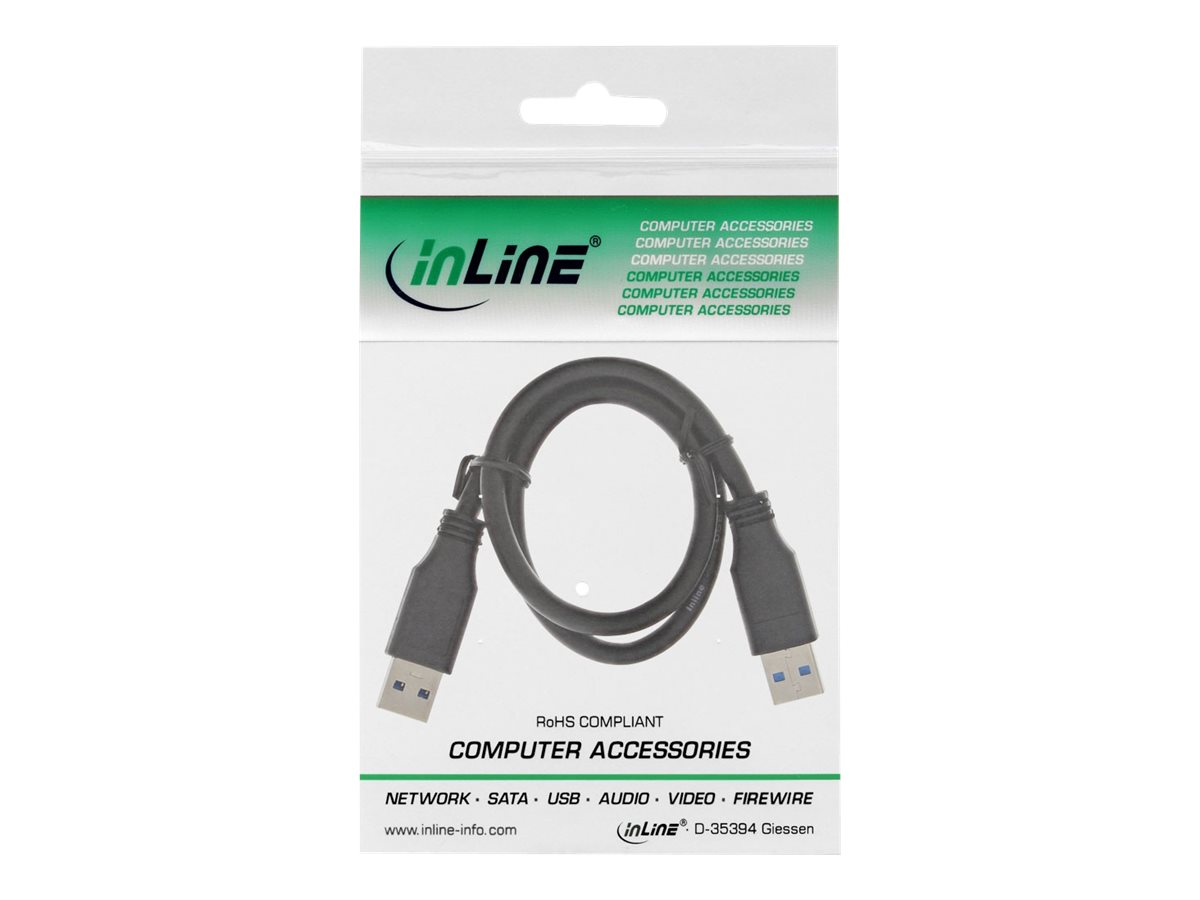 InLine - USB-Kabel - USB Typ A (M) zu USB Typ A (M) - USB 3.0 - 50 cm - Schwarz
