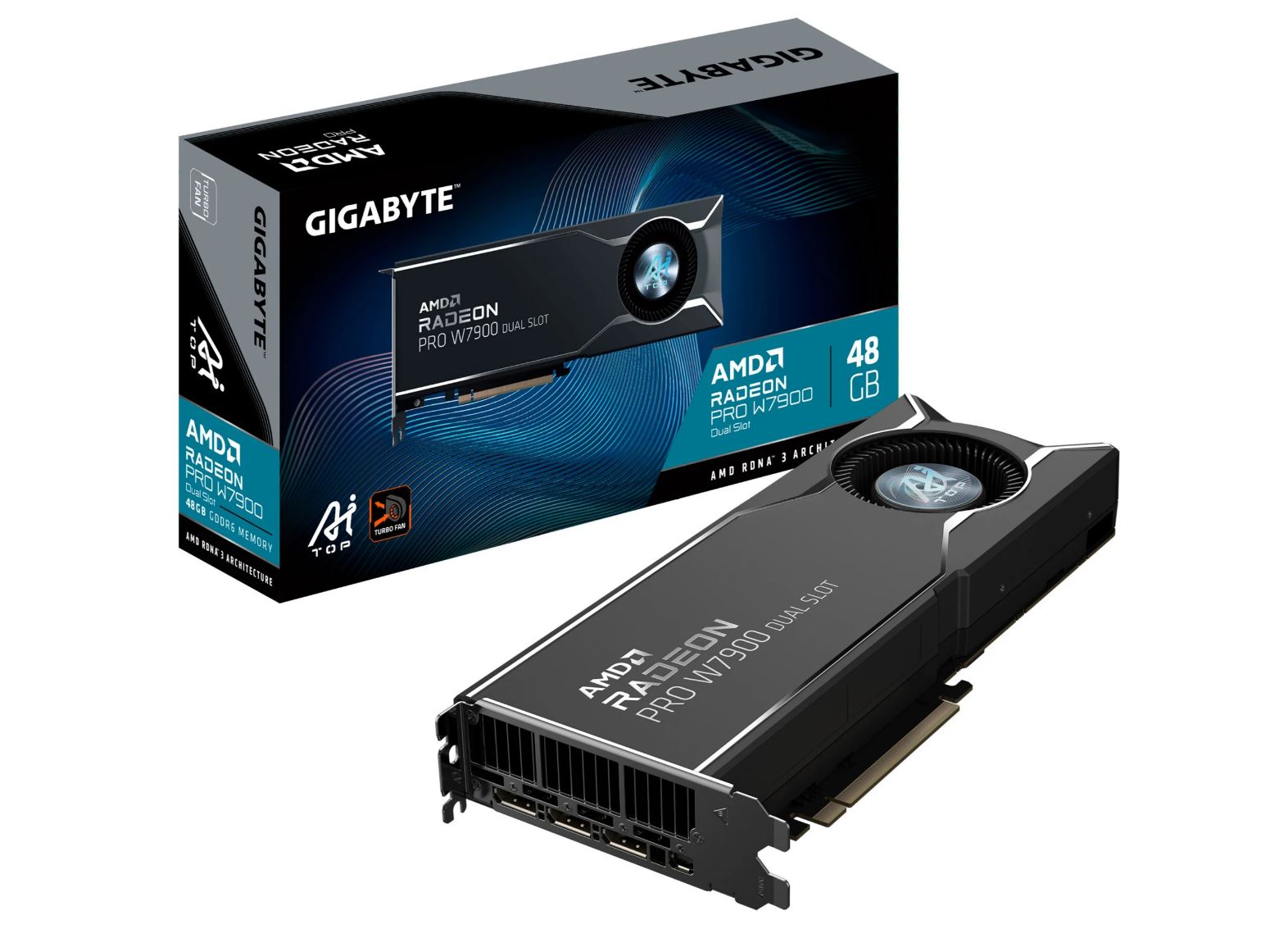 Gigabyte Radeon PRO W7900 Dual Slot AI TOP 48G - Grafikkarten - Radeon Pro W7900 - 48 GB