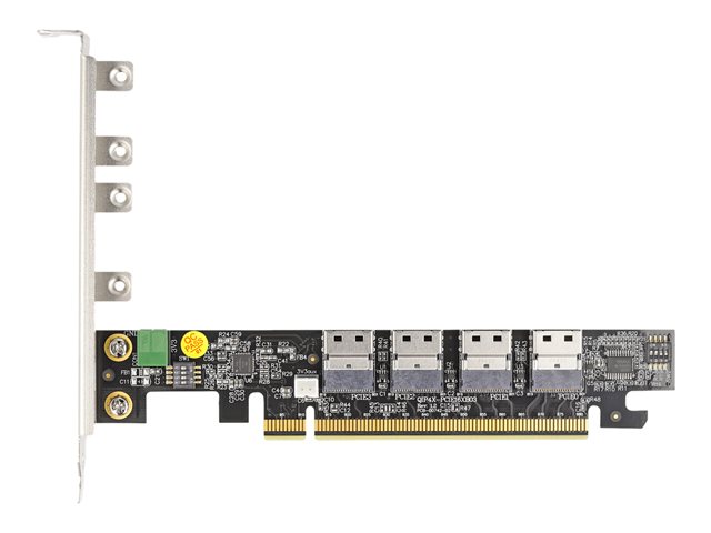 Delock Host Bus Adapter PCI-e x16, 4x SFF-8654 NVMe Bifurcation