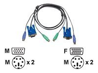 ATEN 2L-5002P/C - Tastatur- / Video- / Maus- (KVM-) Kabel - PS/2, HD-15 (VGA) (M) zu PS/2, HD-15 (VGA) - 1.8 m - für ATEN KH98; CE 250; MasterView Console Extender CE220, CS-114, 14, 142, 78, 912, 9134, 914