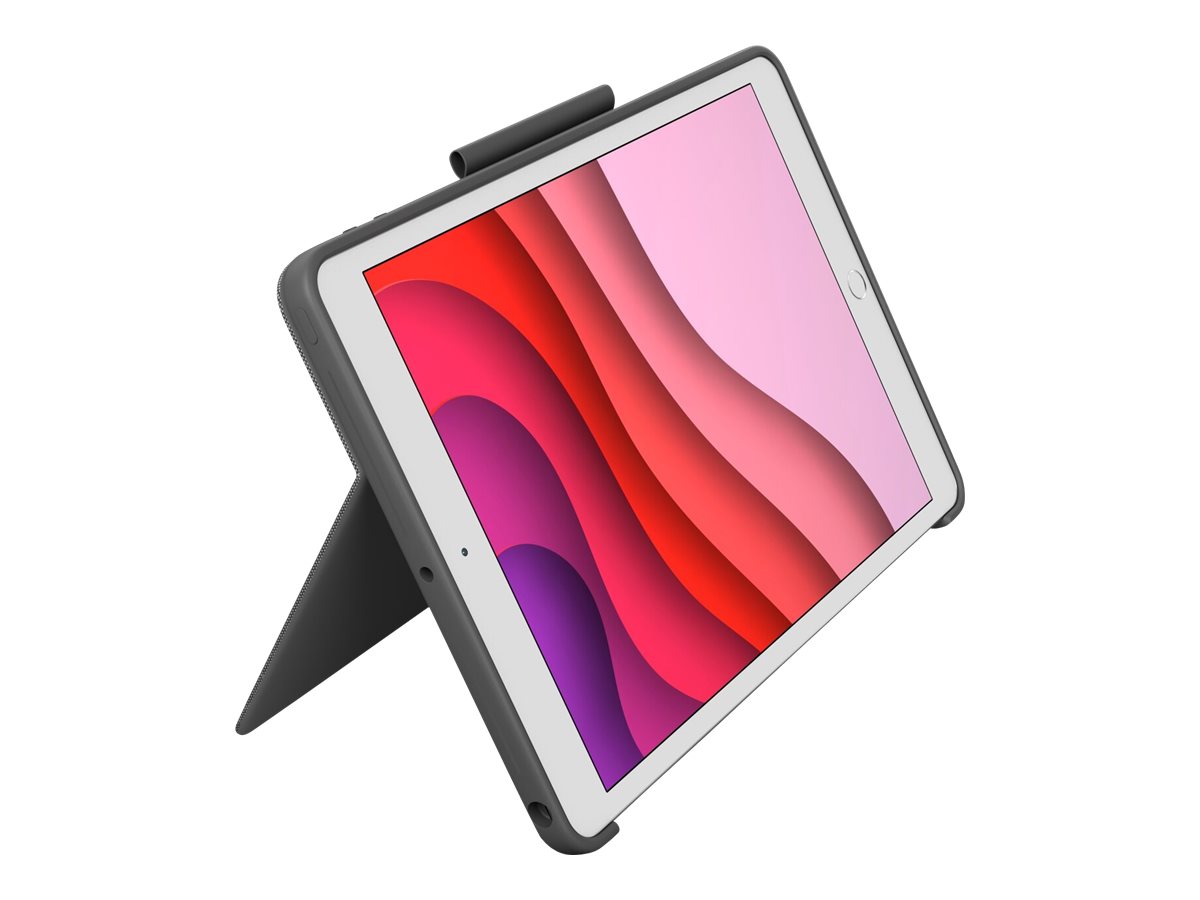 Logitech Combo Touch - Tastatur und Foliohülle - mit Trackpad - QWERTY - Nordisch (Dänisch/Finnisch/Norwegisch/Schwedisch) - Oxford Gray Eingabegerät