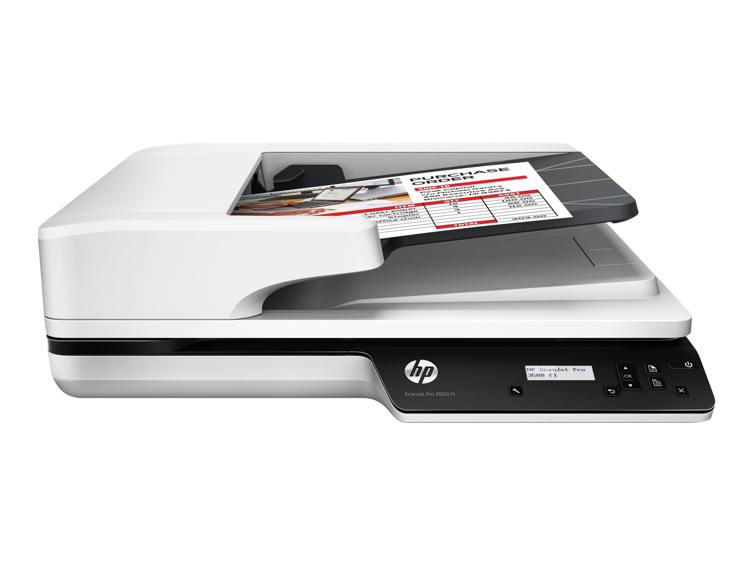 HP Scanjet Pro 3500 f1 - Dokumentenscanner - CMOS / CIS - Duplex - A4/Letter - 1200 dpi x 1200 dpi - bis zu 25 Seiten/Min. (einfarbig) / bis zu 25 Seiten/Min. (Farbe) - automatischer Dokumenteneinzug (50 Blätter) - bis zu 3000 Scanvorgänge/Tag - USB 3.0