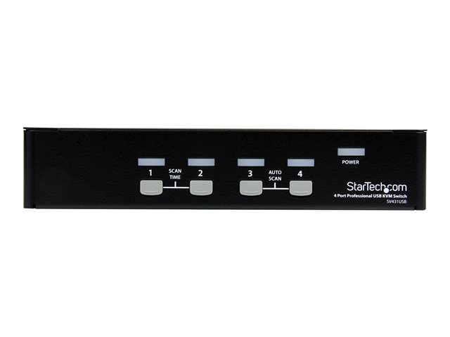 StarTech.com 4 Port VGA USB KVM Switch mit Hub - VGA KVM Umschalter für 4 PC's - Desktop KVM Switch mit 4x USB 2.0, 1x VGA Buchse - KVM-Switch - 4 x KVM port(s) - 1 lokaler Benutzer - Desktop - für P/N: SV431RACK, SVUSB2N1_10, SVUSB2N1_15, SVUSB2N1_6