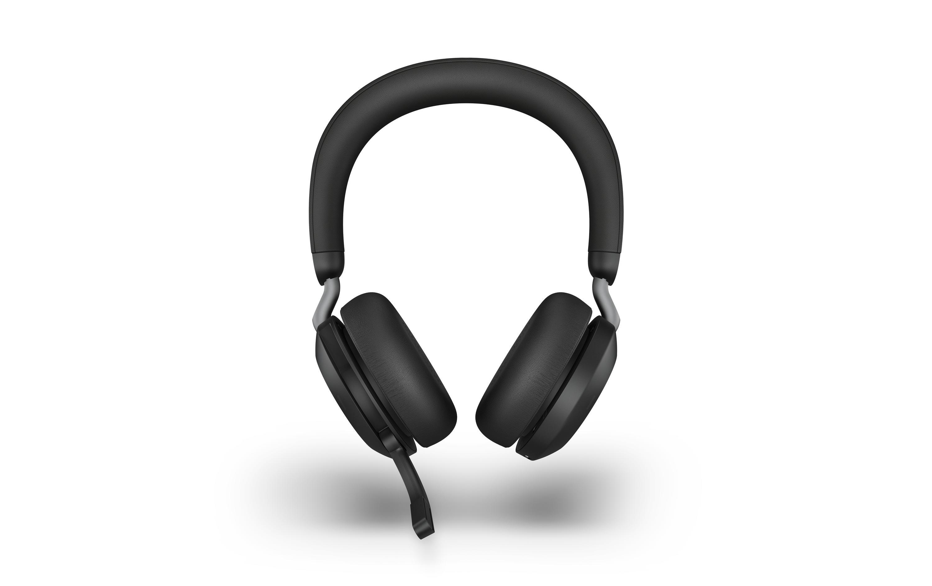 Jabra Evolve2 75 - Headset - On-Ear - Bluetooth - kabellos - aktive Rauschunterdrückung - USB-A - Geräuschisolierung - Schwarz - mit Ladestation - optimiert für UC