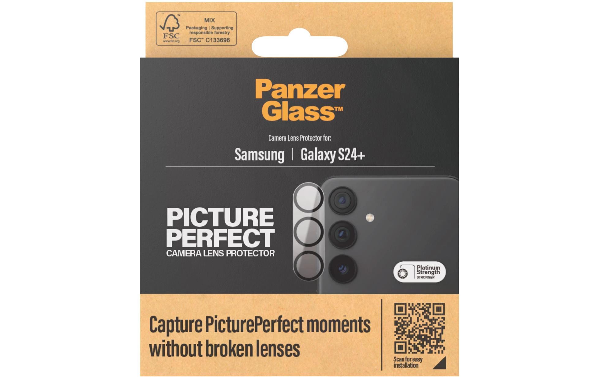 PanzerGlass PicturePerfect - Objektivschutz für Handy - Glas - Rahmenfarbe schwarz - für Samsung Galaxy S24+