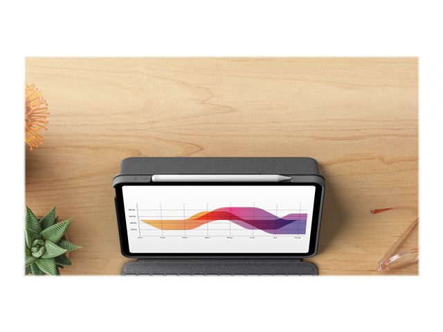 Logitech Folio Touch - Tastatur und Foliohülle - mit Trackpad - QWERTY - GB - Oxford Gray Eingabegerät
