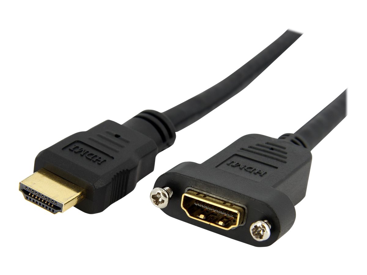 StarTech.com 90cm Standard HDMI Kabel zur Panelmontage - Bu/St - HDMI-Kabel - HDMI weiblich zu HDMI männlich - 91 cm - Schwarz - geformt - für P/N: CDP2HDMM2MB, DP2HDMM2MB, HDDVIMM3, HDMM1MP, HDMM2MP, HDMM3MP, HDPMM50, MDP2HDMM2MB