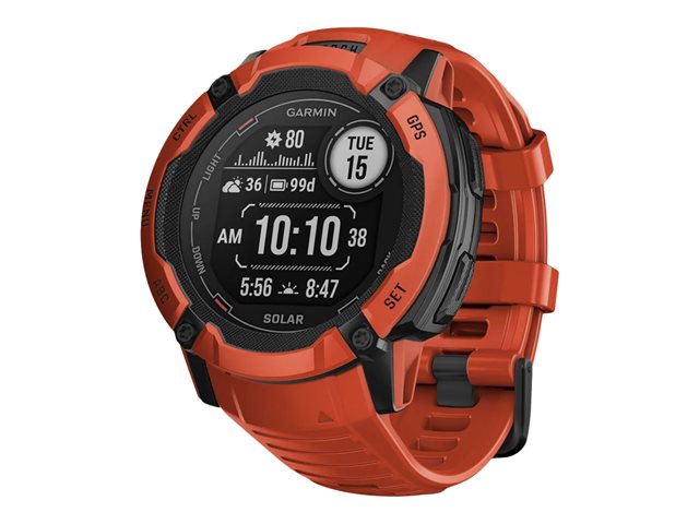 Garmin Instinct 2X Solar - faserverstärktes Polymer - Ja intelligente Uhr mit Band - 64 MB - Flame Red
