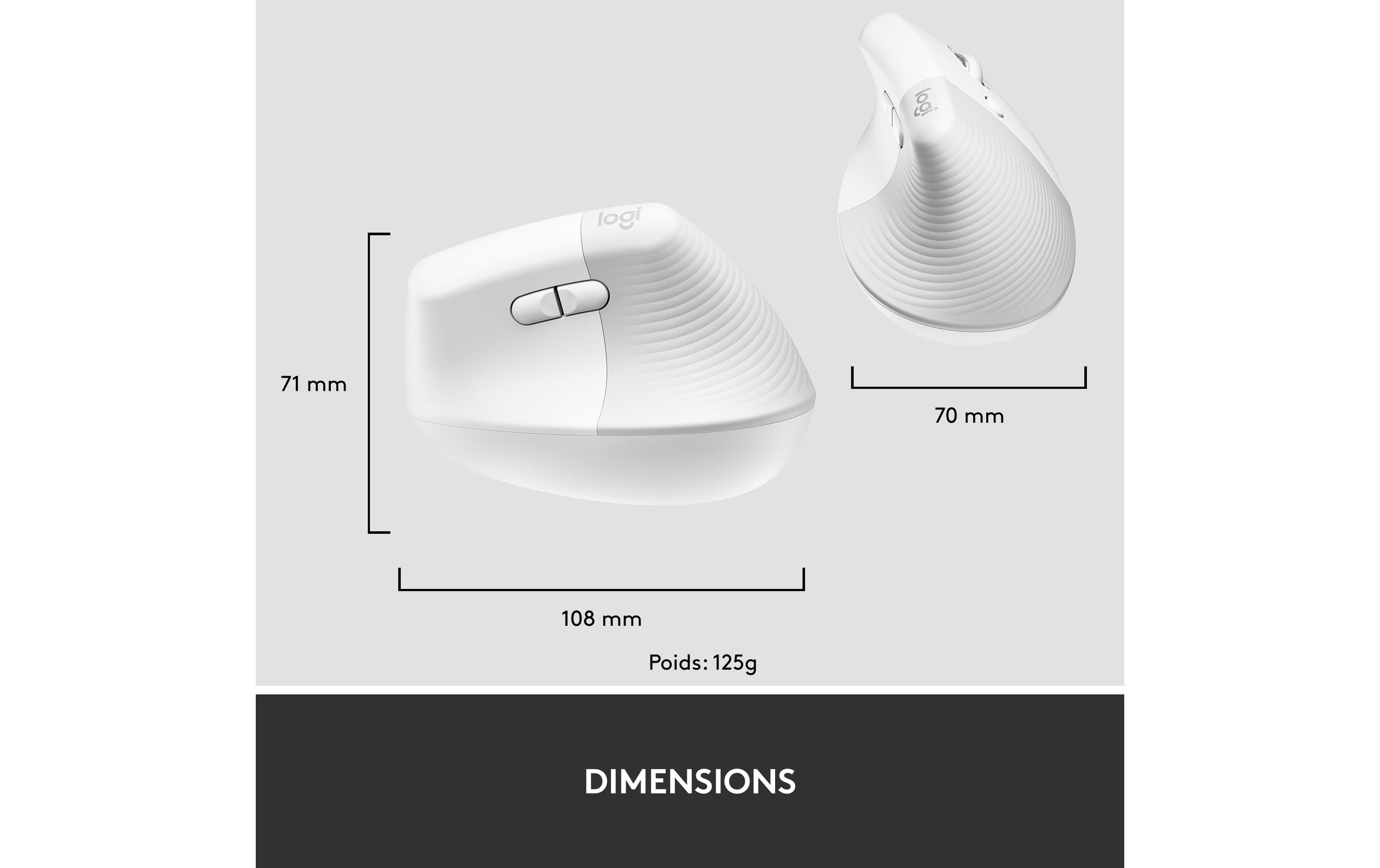 Logitech Ergonomische Maus Lift for Business Off-white