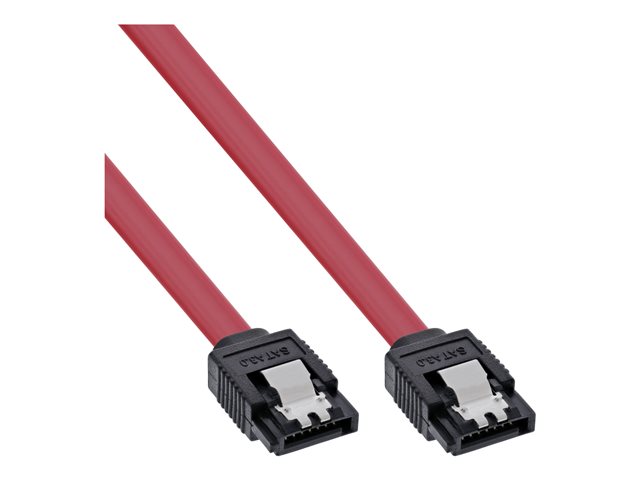 InLine - SATA-Kabel - Serial ATA 150/300/600 - SATA zu SATA - 50 cm - eingerastet - Rot
