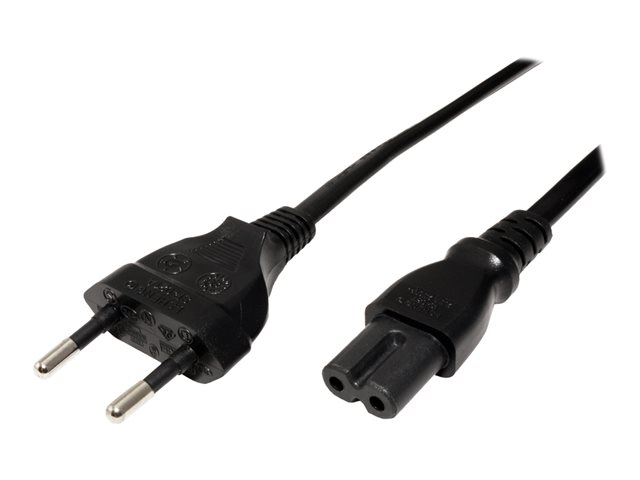 Roline - Stromkabel - Eurostecker (M) bis IEC 60320 C7 - Wechselstrom 250 V - 2.5 A - 3 m - Schwarz - Europa