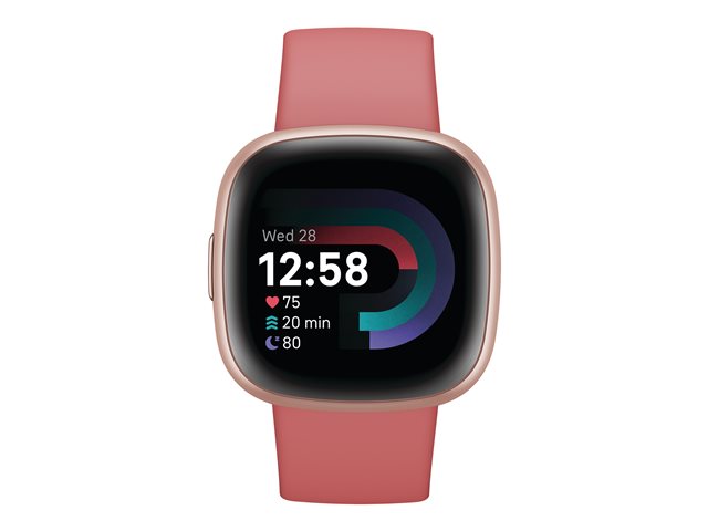 Fitbit Versa 4 - Kupferrosé - intelligente Uhr mit Band - rosa sandfarben
