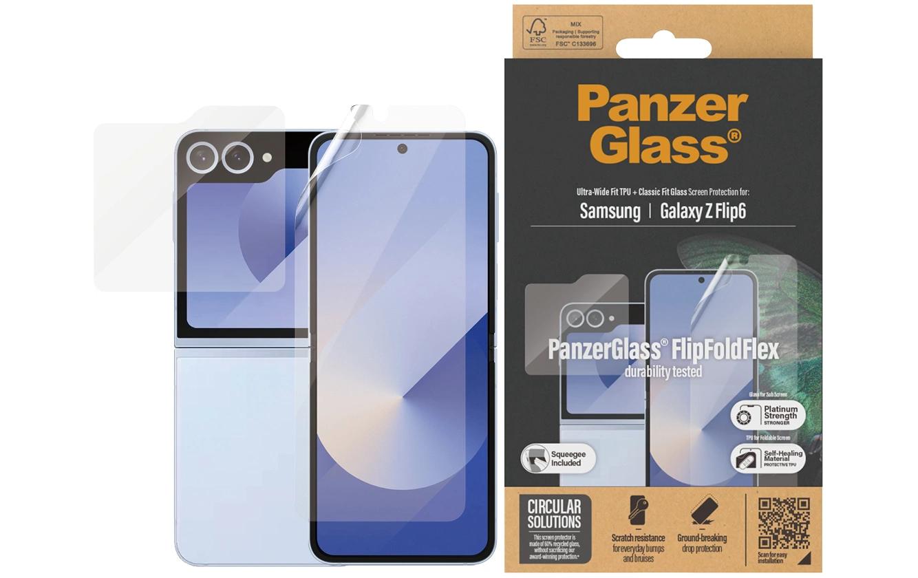 PanzerGlass - Bildschirmschutz für Handy - klassische Passform + ultraweite Passform - für Samsung Galaxy Z Flip6