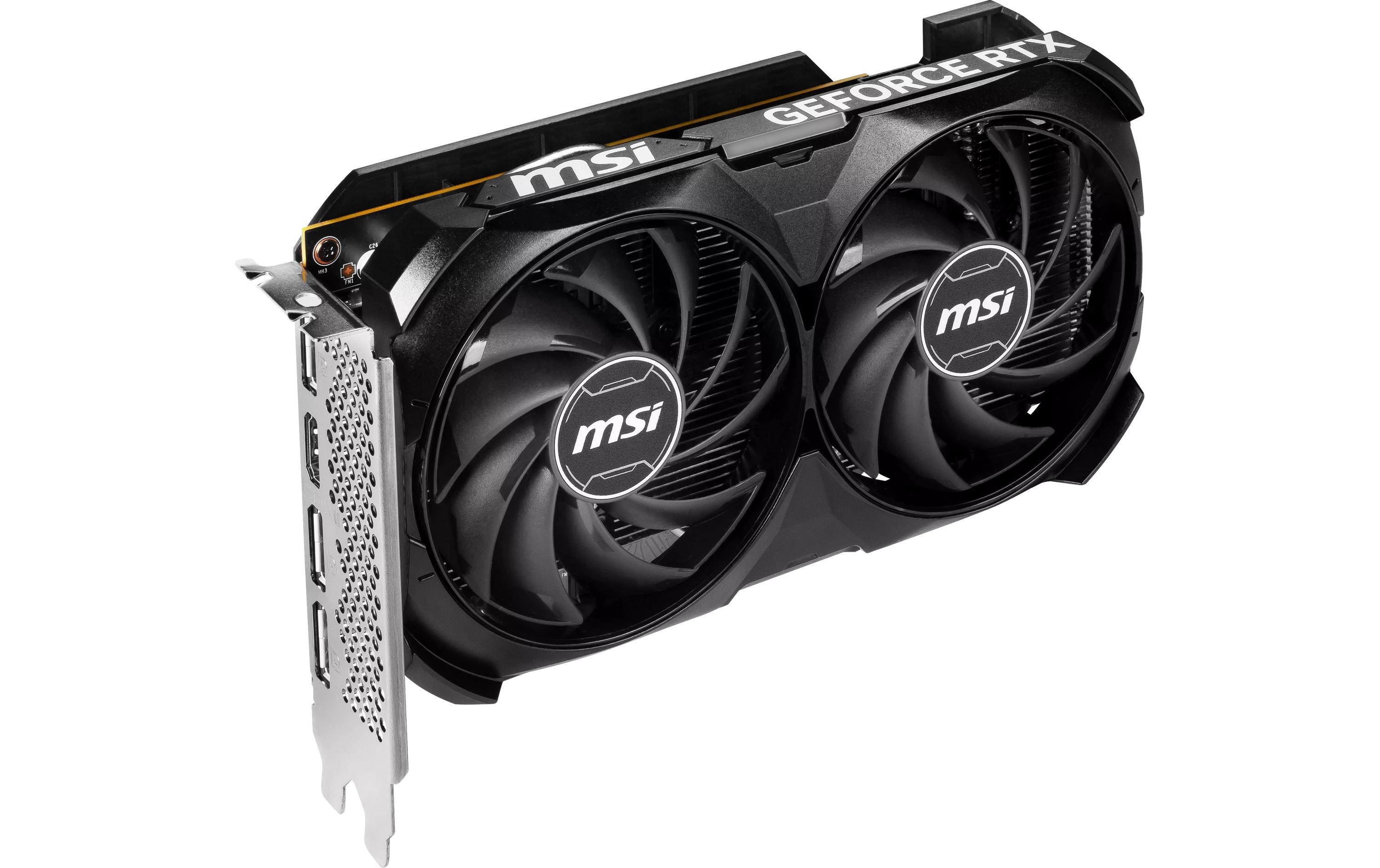 MSI GeForce RTX 4060 VENTUS 2X BLACK 8G OC Grafikkarte - 8GB GDDR6, 1x HDMI, 3x DP
