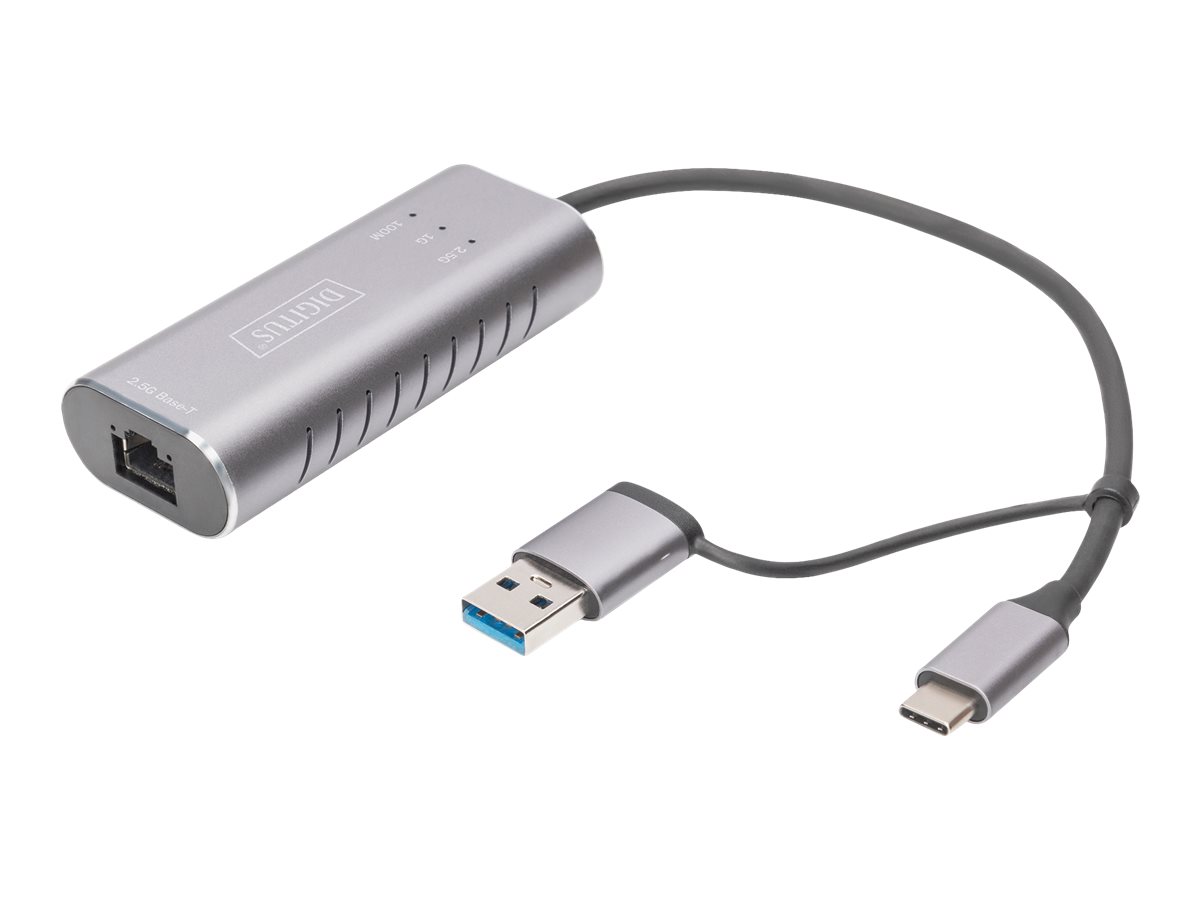 DIGITUS DN-3028 - Netzwerkadapter - USB-C / USB-A - 2.5GBase-T