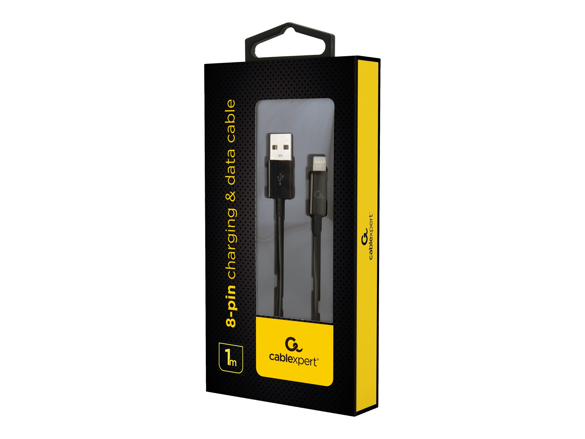 Cablexpert - Lightning-Kabel - Lightning (M) bis USB (M) - 1 m - abgeschirmt - Schwarz