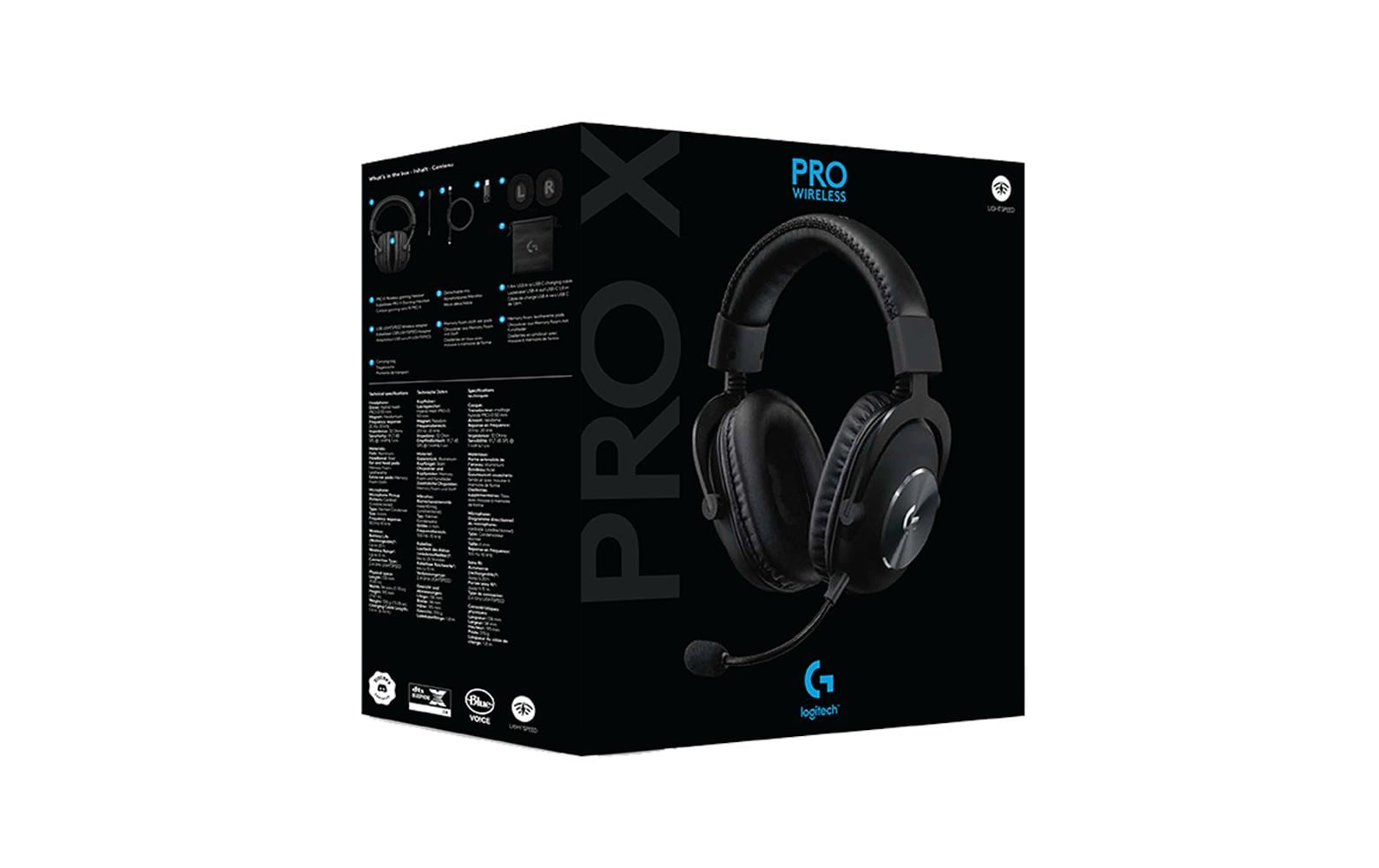 Logitech G Pro X - Headset - ohrumschließend - LIGHTSPEED - kabellos - Geräuschisolierung