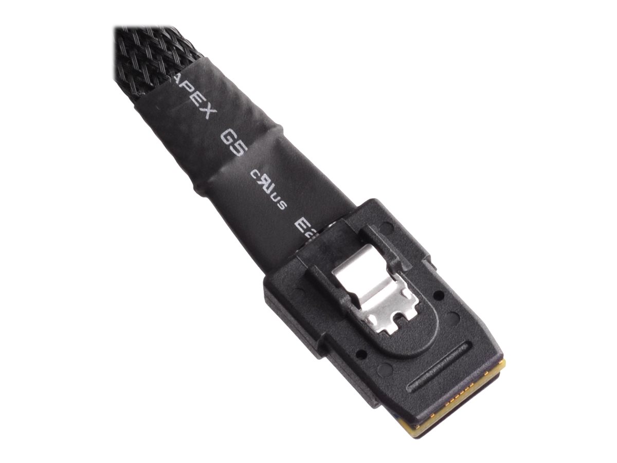 SilverStone CPS03 - SATA- / SAS-Kabel - mit Sidebands - 4-Lane - Mini SAS (SFF-8087) (M) bis SATA, Seitenband (W) - 50 cm - Schwarz