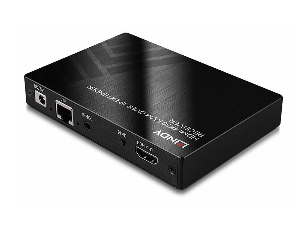 LINDY KVM over IP Extender, Receiver - KVM/Infrarot-Extender - Empfänger - 1GbE, HDMI - USB - bis zu 150 m