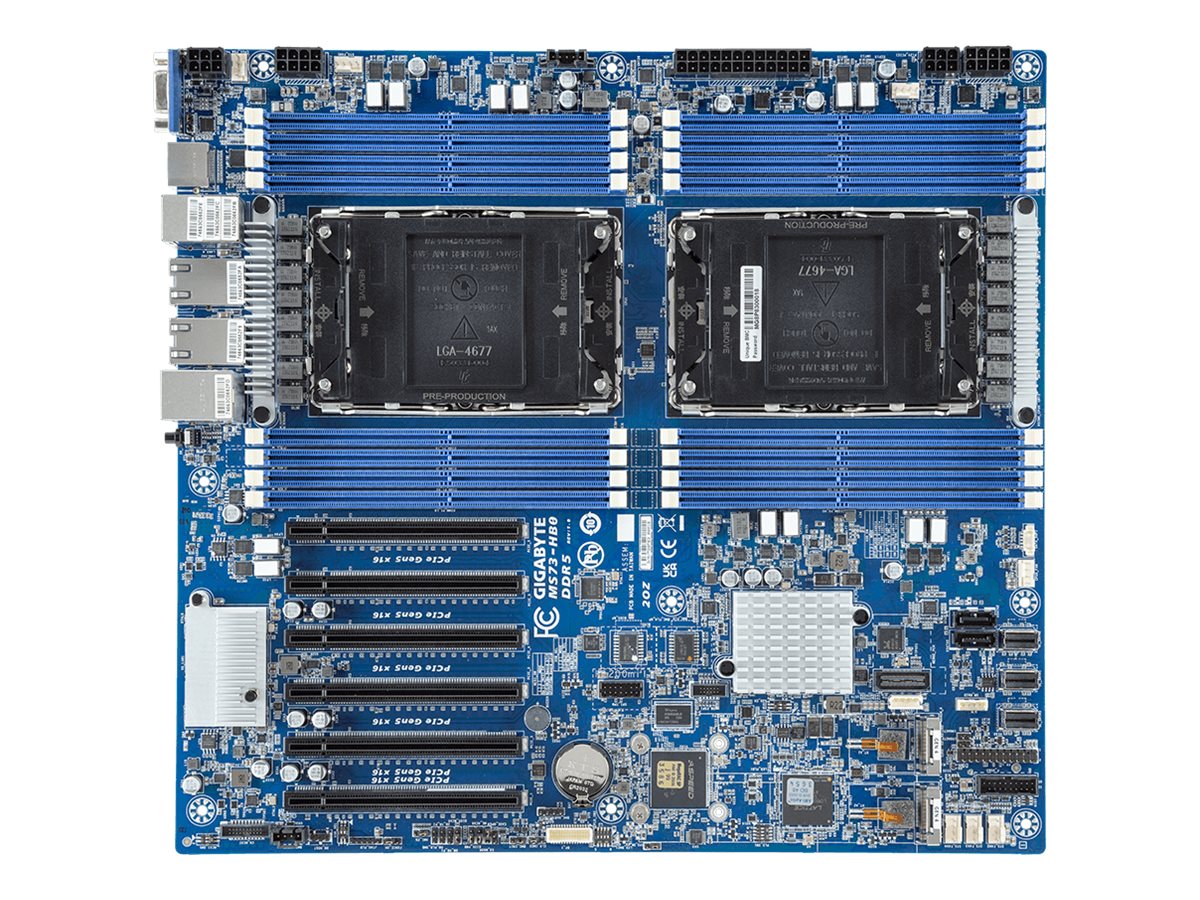 Gigabyte MS73-HB0 - 1.X/3.X - Motherboard - E-ATX - LGA4677 Socket-E - Intel C741