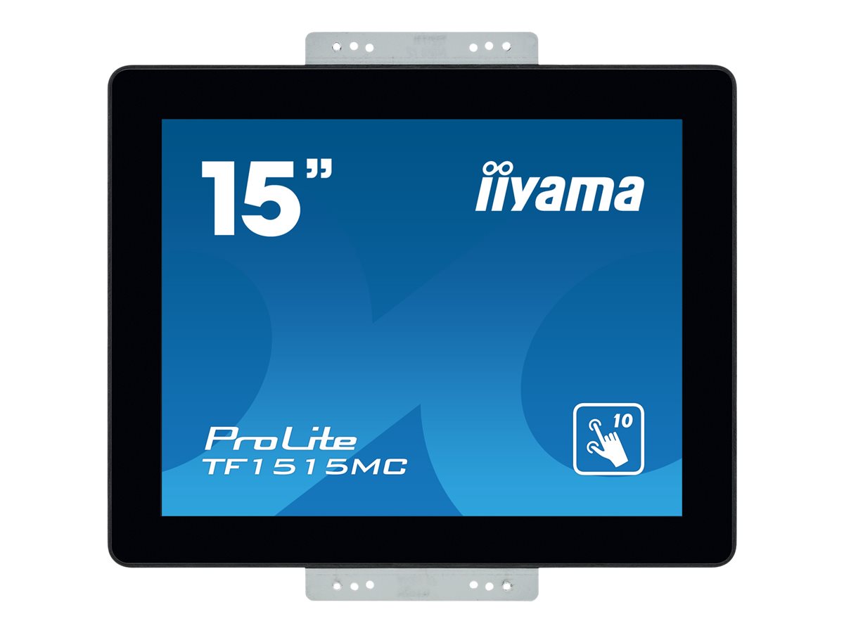 iiyama ProLite TF1515MC-B2 - LED-Monitor - 38.1 cm (15") - offener Rahmen - Touchscreen - 1024 x 768 - TN - 350 cd/m² - 800:1 - 8 ms - HDMI, VGA, DisplayPort - Schwarz