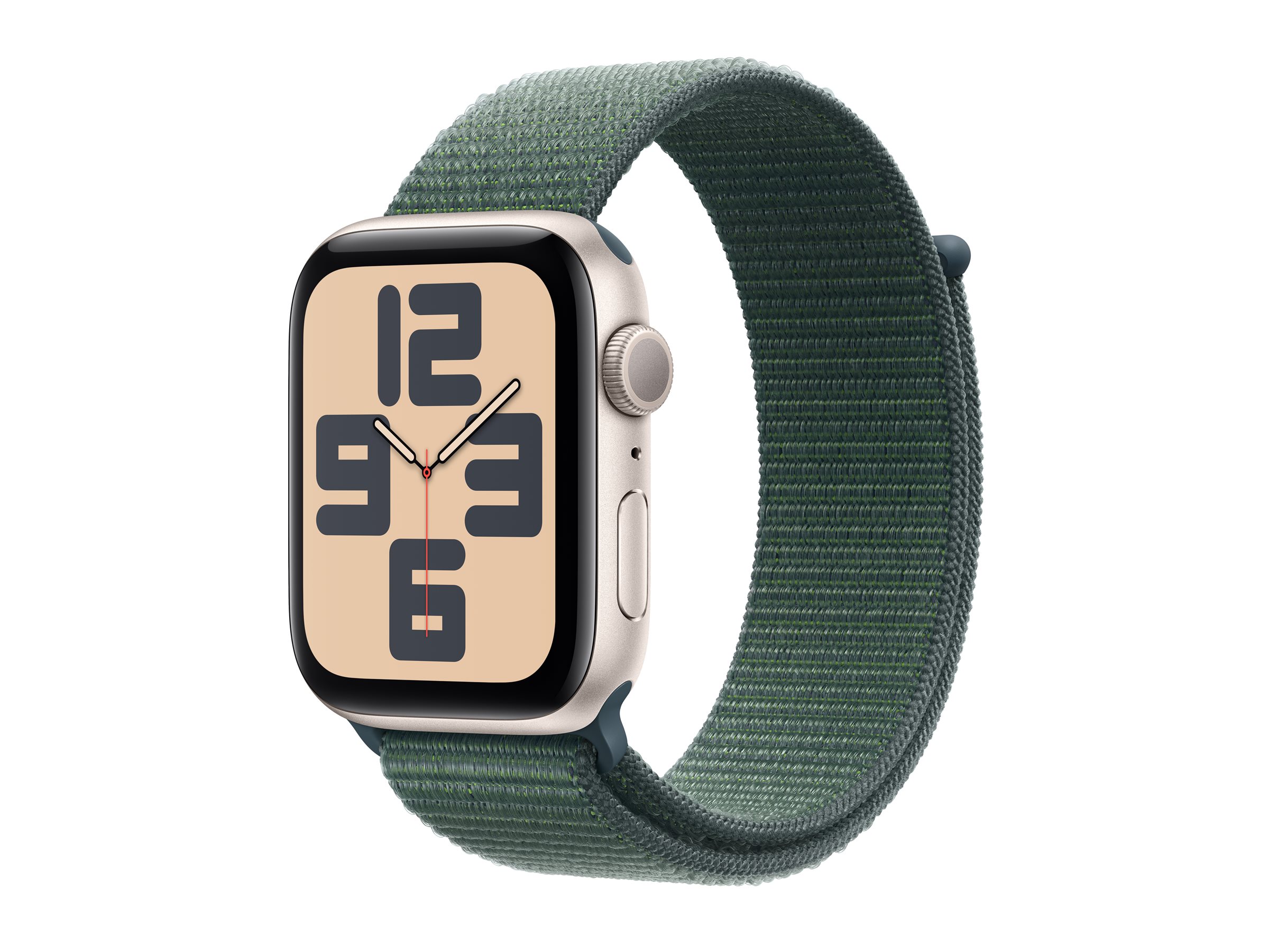 Apple Watch SE GPS 44mm Starlight Aluminium Case mit Lake Green Sport Band (MXEW3QF/A)
