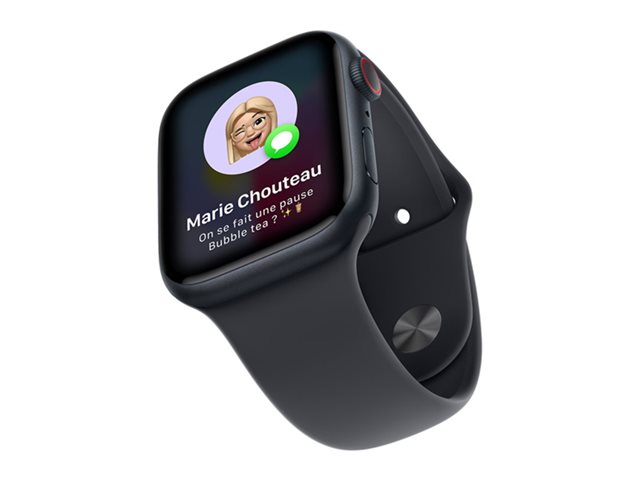 Apple Watch Series 9 (GPS + Cellular) - Midnight Aluminium - intelligente Uhr mit Sportband - Midnight - 64 GB