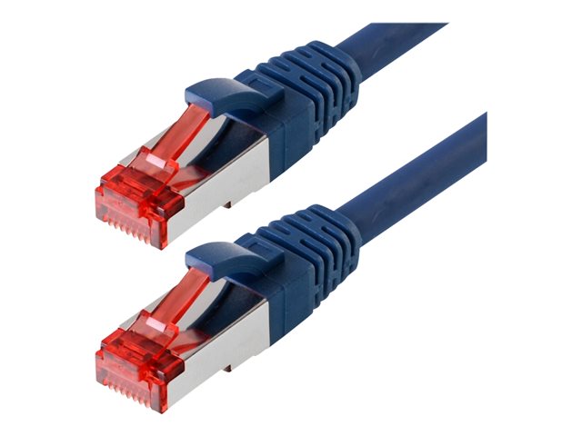 Helos - Patch-Kabel - RJ-45 (M) bis RJ-45 (M) - 3 m - SFTP, PiMF - CAT 6 - halogenfrei, ohne Haken - Blau
