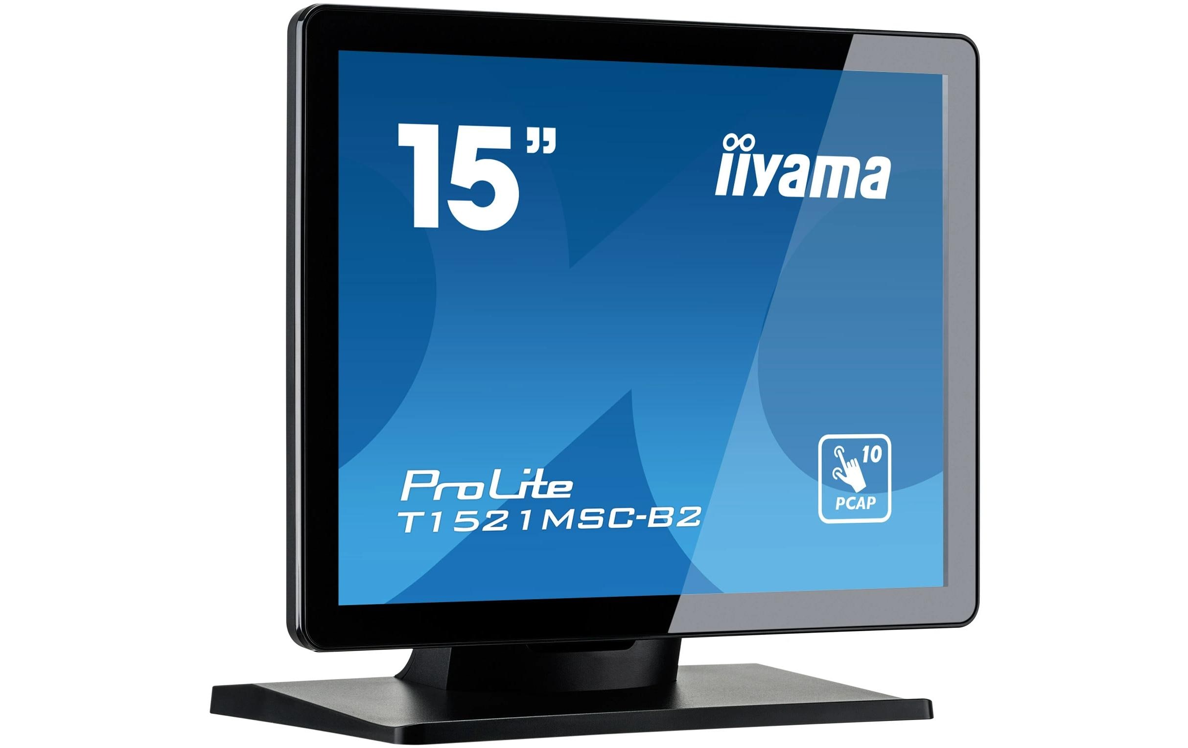 iiyama ProLite T1521MSC-B2 - LED-Monitor - 38 cm (15") - Touchscreen - 1024 x 768 - TN - 370 cd/m² - 800:1 - 8 ms - HDMI, VGA - Lautsprecher - mattschwarz