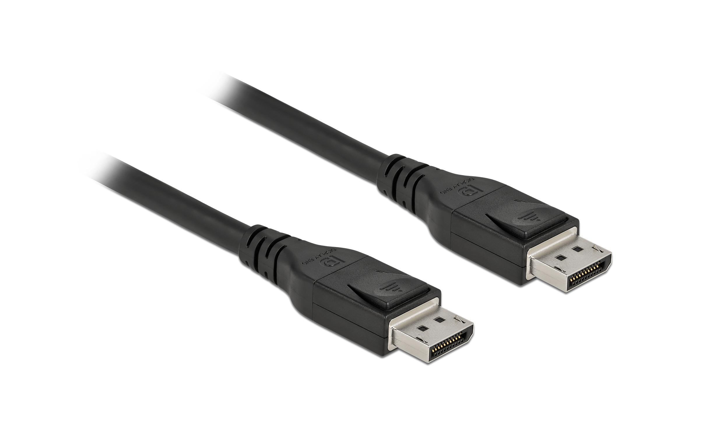 Delock - DisplayPort-Kabel - DisplayPort (M) zu DisplayPort (M) - DisplayPort 1.4 - 10 m - aktiv, unterstützt 8K 60 Hz (7680 x 4320), unterstützt 5K 120 Hz (5120 x 2880), unterstützt 4K 240 Hz (3840 x 2160) - Schwarz
