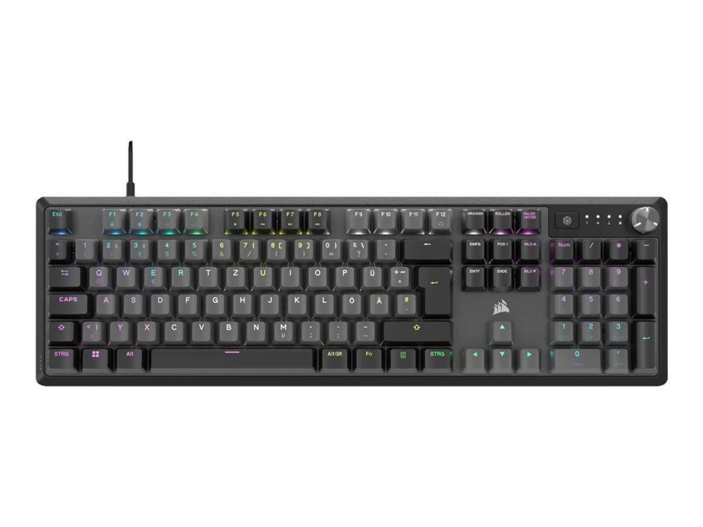 CORSAIR K70 CORE RGB - Tastatur - mechanisch
Gaming - QWERTZ - Deutsch - Stahlgrau Eingabegerät