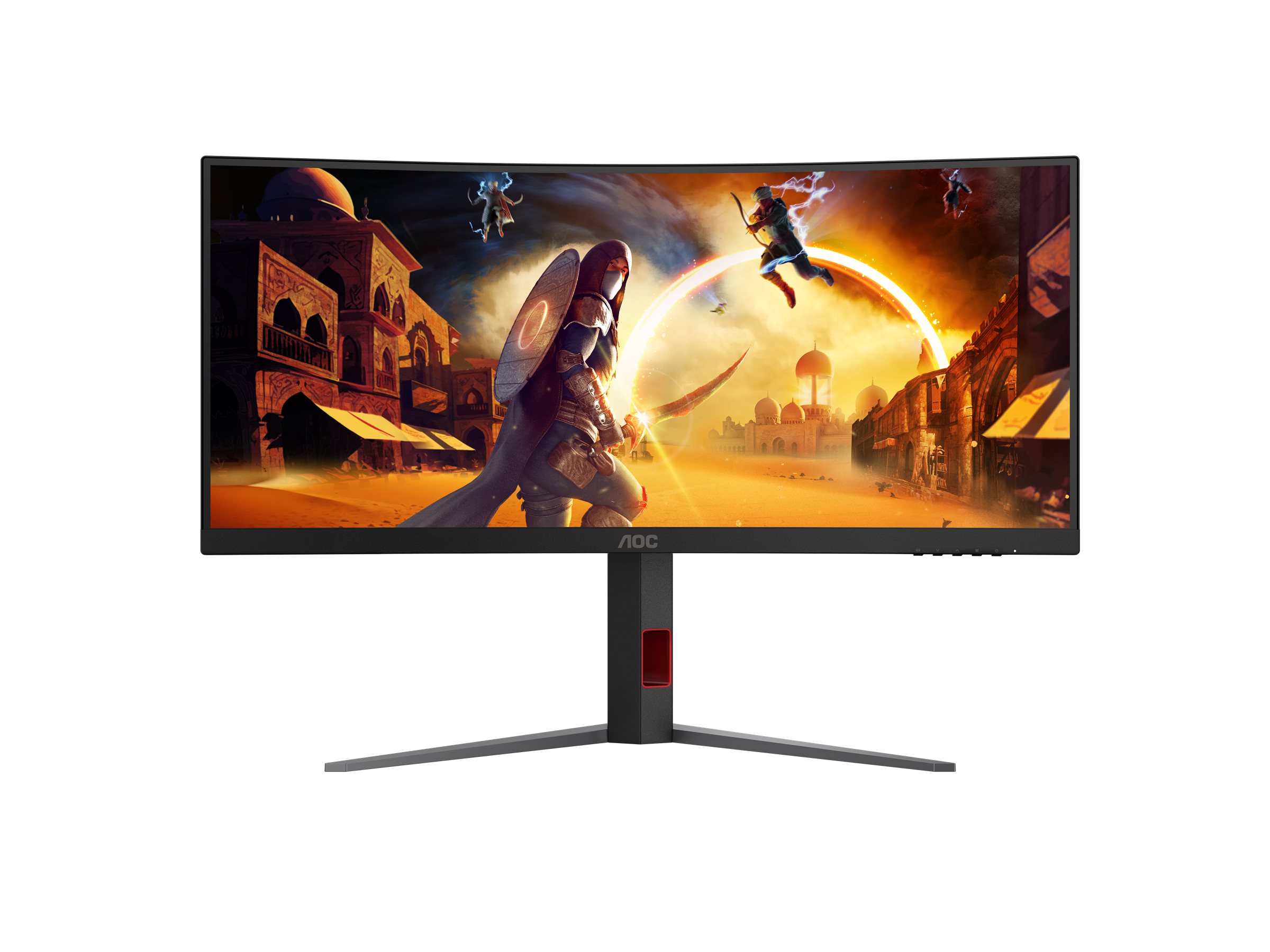 AOC Gaming CU34G4 - LED-Monitor - Gaming - gebogen - 86.36 cm (34") - 3440 x 1440 UWQHD @ 180 Hz - Fast VA - 2500:1 - HDR10 - 0.5 ms - 2xHDMI, DisplayPort - Schwarz, Rot