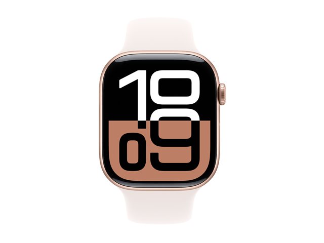 Apple Watch Series 10 GPS 46mm Rose Gold Aluminium Case mit Light Blush Sport Band - M/L (MWWU3QF/A)