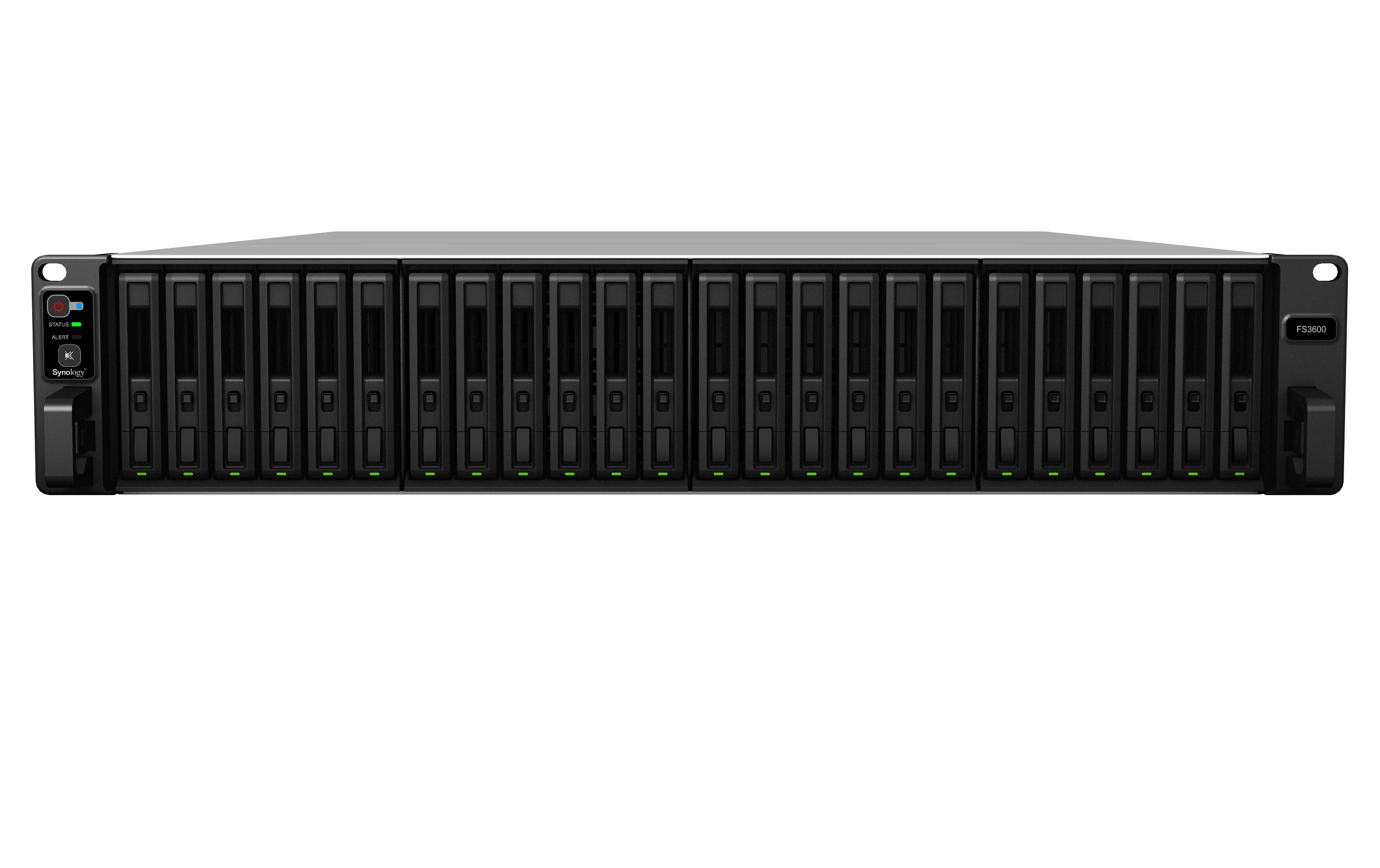 Synology FlashStation FS3600 - NAS-Server - 24 Schächte - Rack - einbaufähig - RAID 0, 1, 5, 6, 10, JBOD, RAID F1 - RAM 16 GB - Gigabit Ethernet / 10 Gigabit Ethernet - iSCSI - 2U